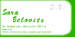 sara belovits business card